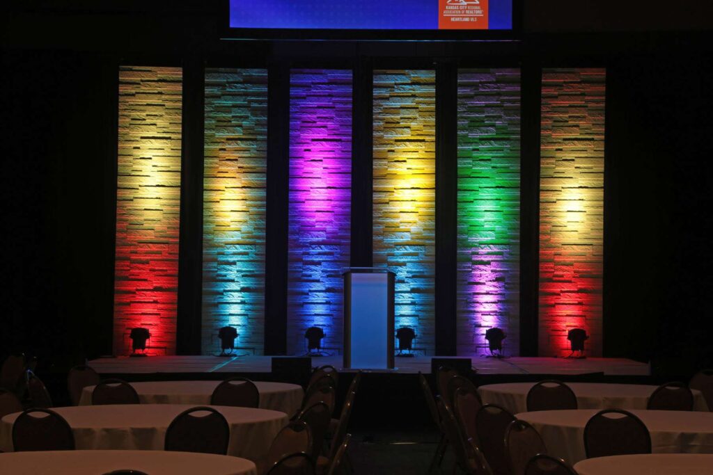 KCRAR audiovisual stage set at the Overland Park Convention Center