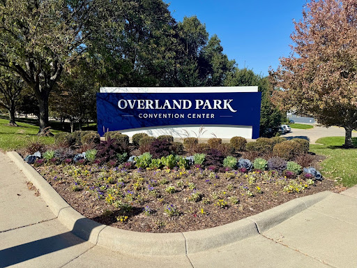 A sign for Overland Park Convention Center, where you can learn the best methods for measuring outcomes of your event.